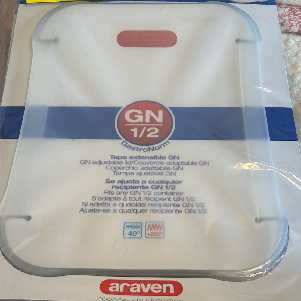 LID FOOD PAN SILICONE GN 1/2 SIZE - CLEAR